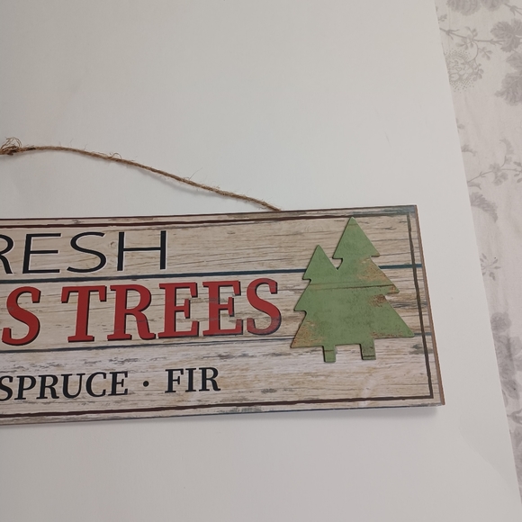 Christmas Tree NEW Hanging Sign -Farmhouse Xmas -Unbranded -Decorations - Picture 6 of 10